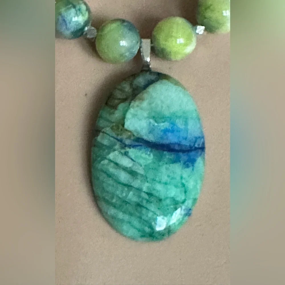 18-1/2 inch Persian Chalcedony bead necklace NWOT - Picture 9 of 10